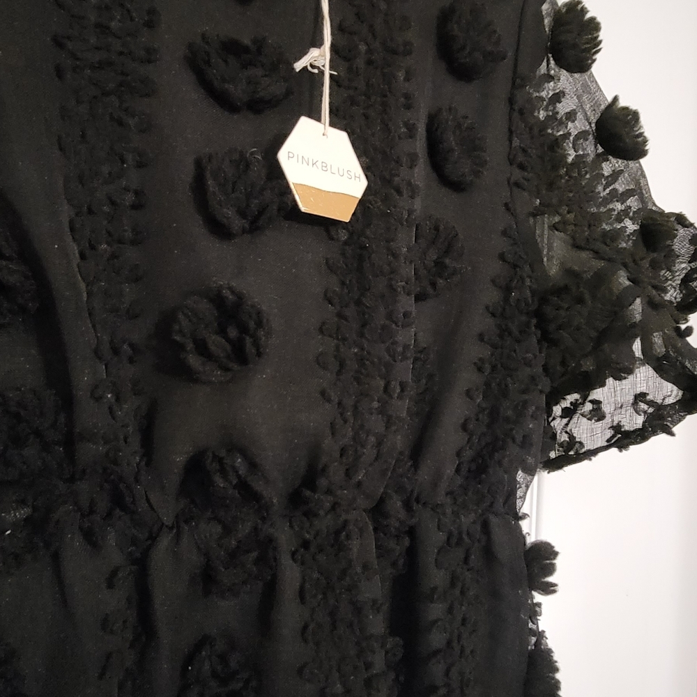 Black Textured Boho Dress